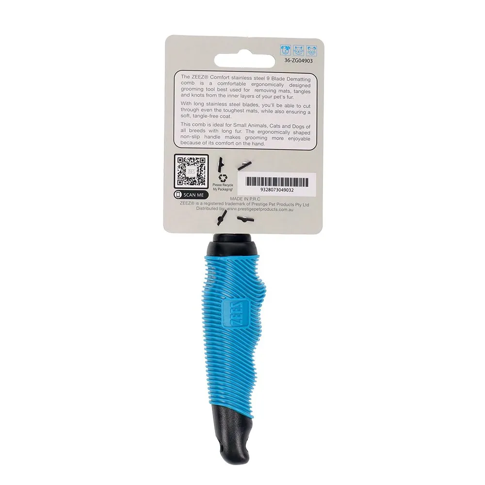 9 Blade Dematting Pet Comb - Comfort