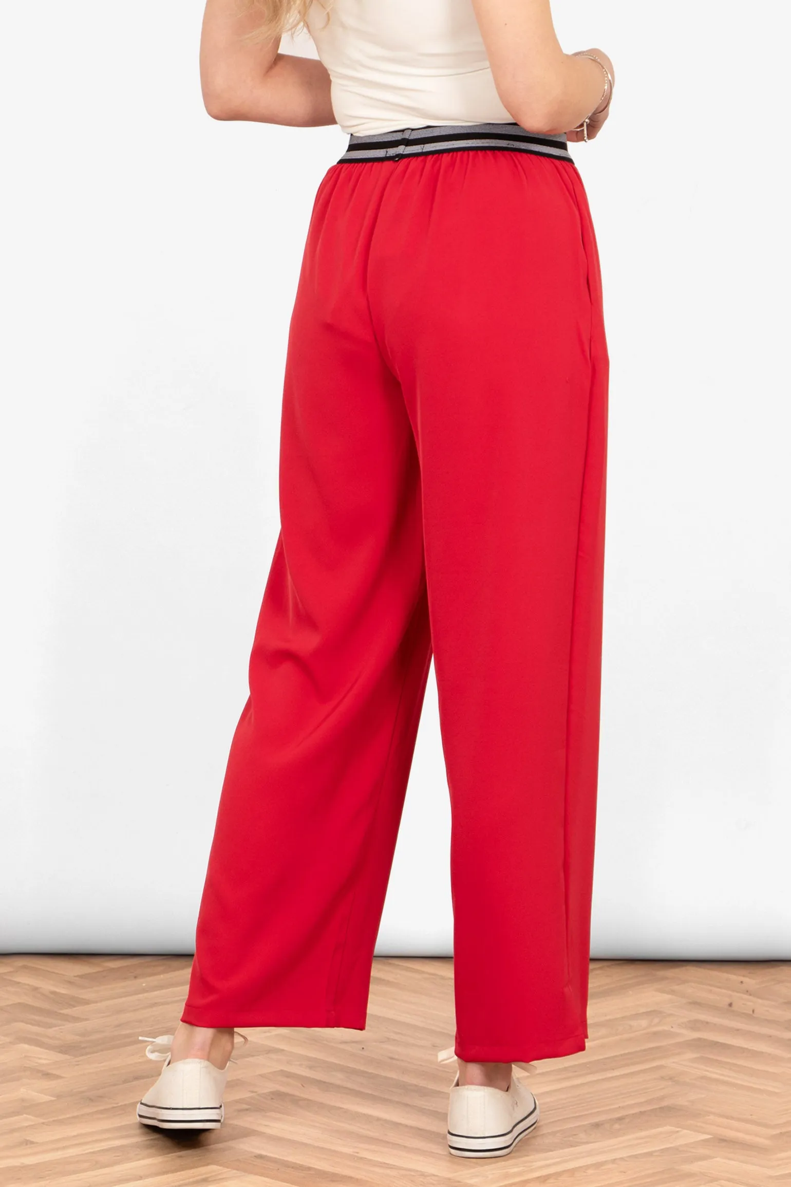 Amber Wide Leg Trousers - Red