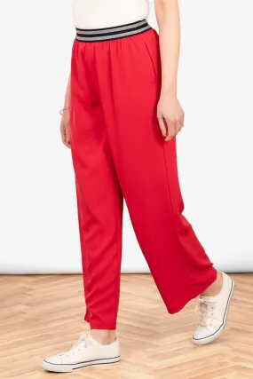Amber Wide Leg Trousers - Red