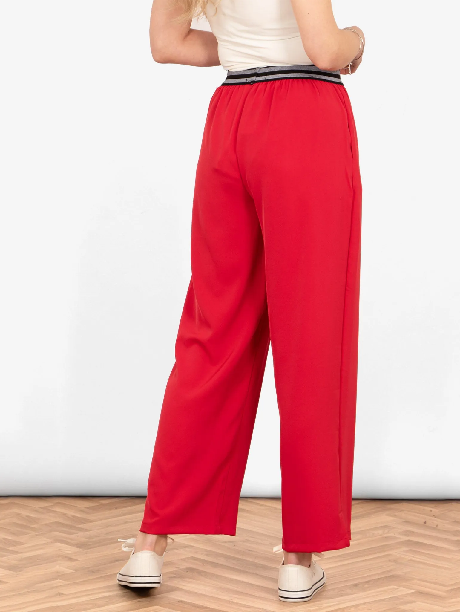 Amber Wide Leg Trousers - Red