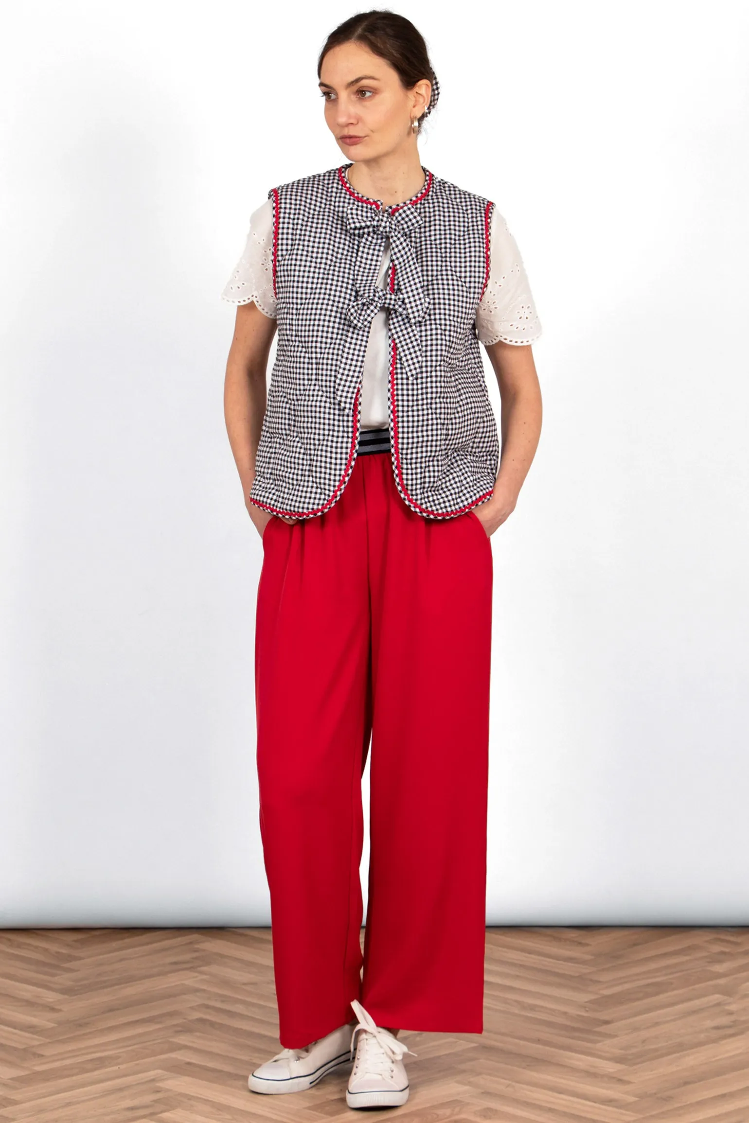 Amber Wide Leg Trousers - Red