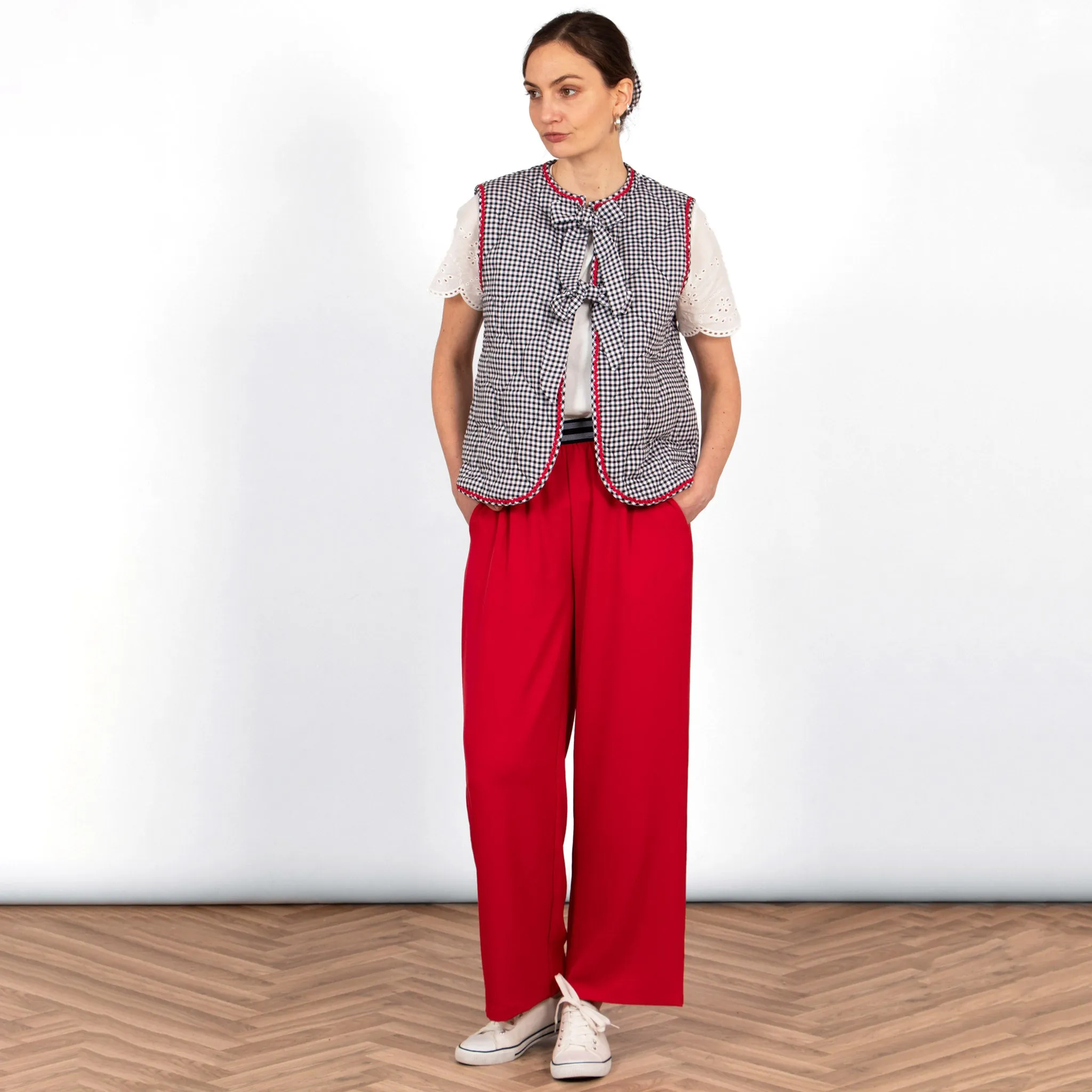 Amber Wide Leg Trousers - Red