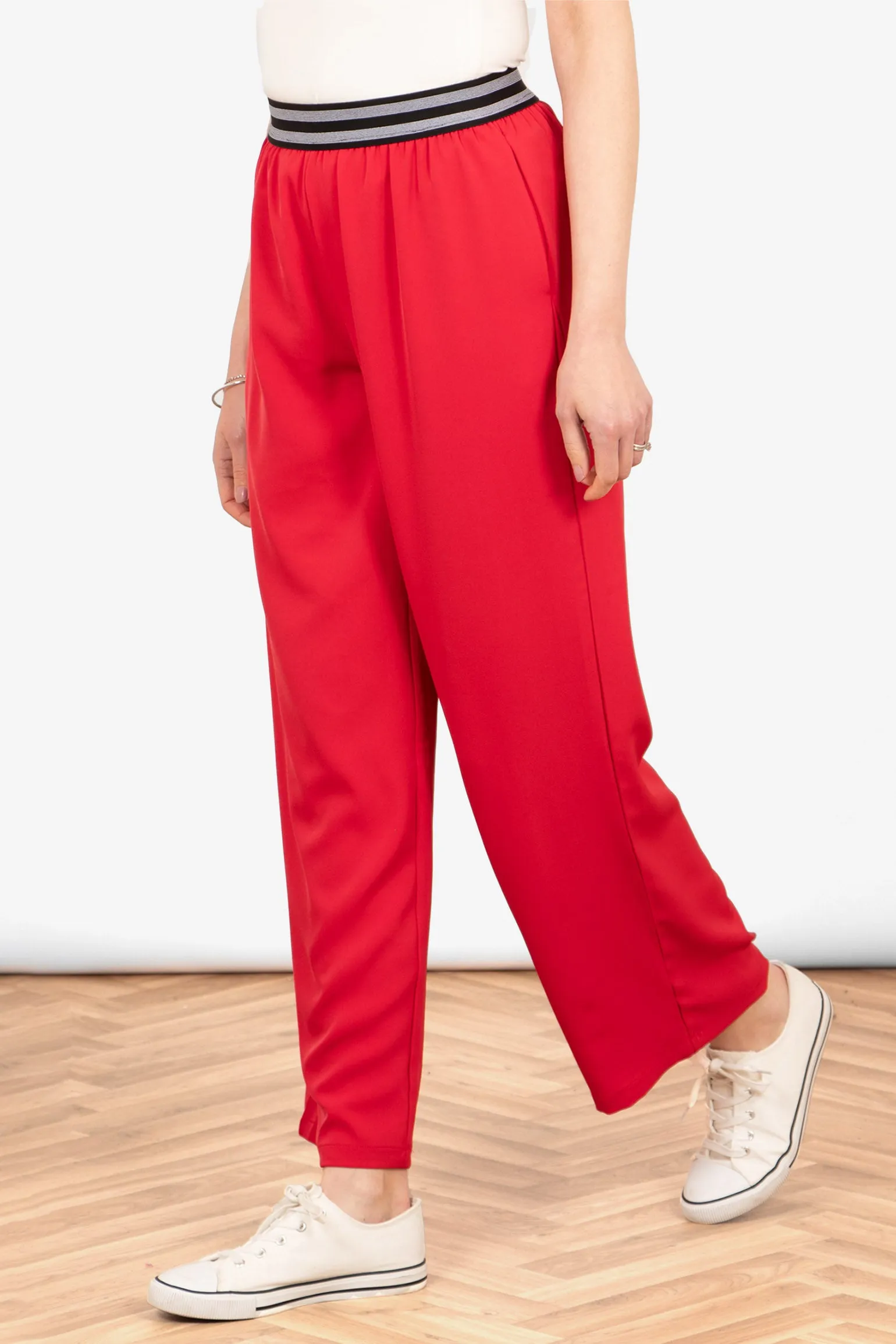 Amber Wide Leg Trousers - Red