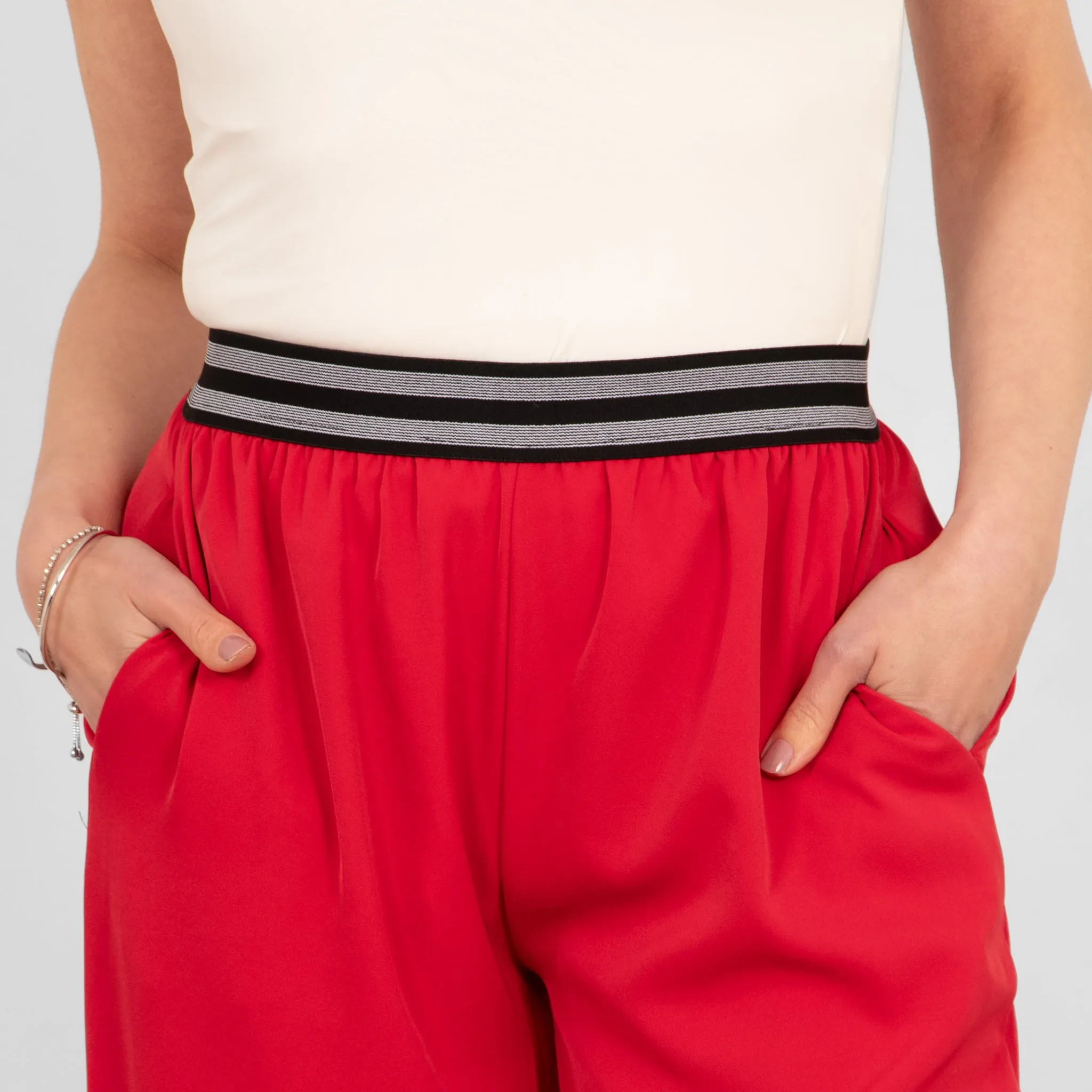 Amber Wide Leg Trousers - Red