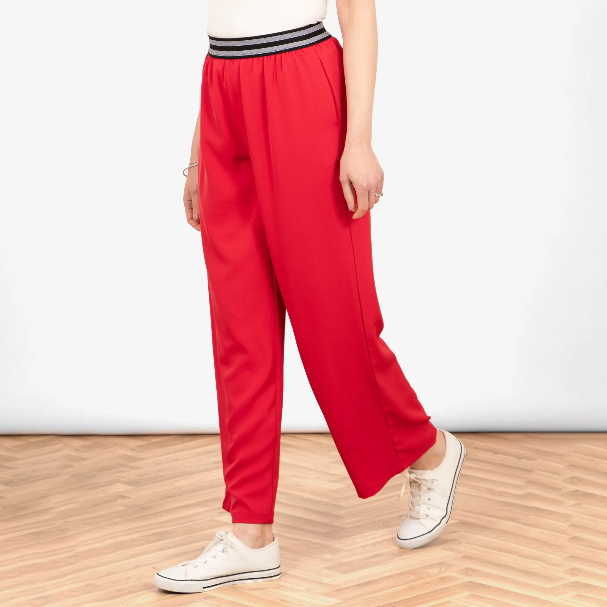 Amber Wide Leg Trousers - Red