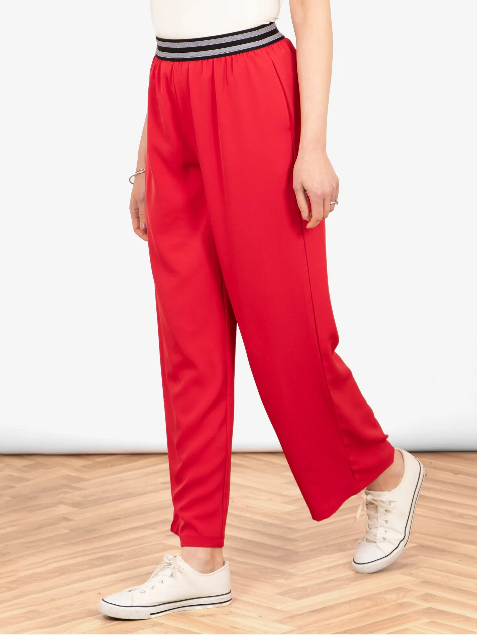 Amber Wide Leg Trousers - Red