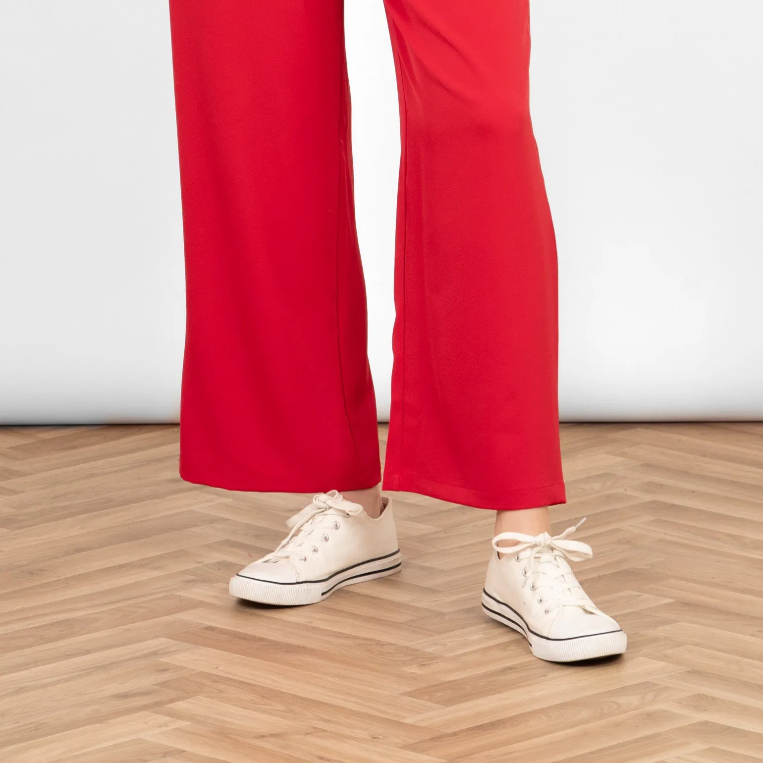 Amber Wide Leg Trousers - Red