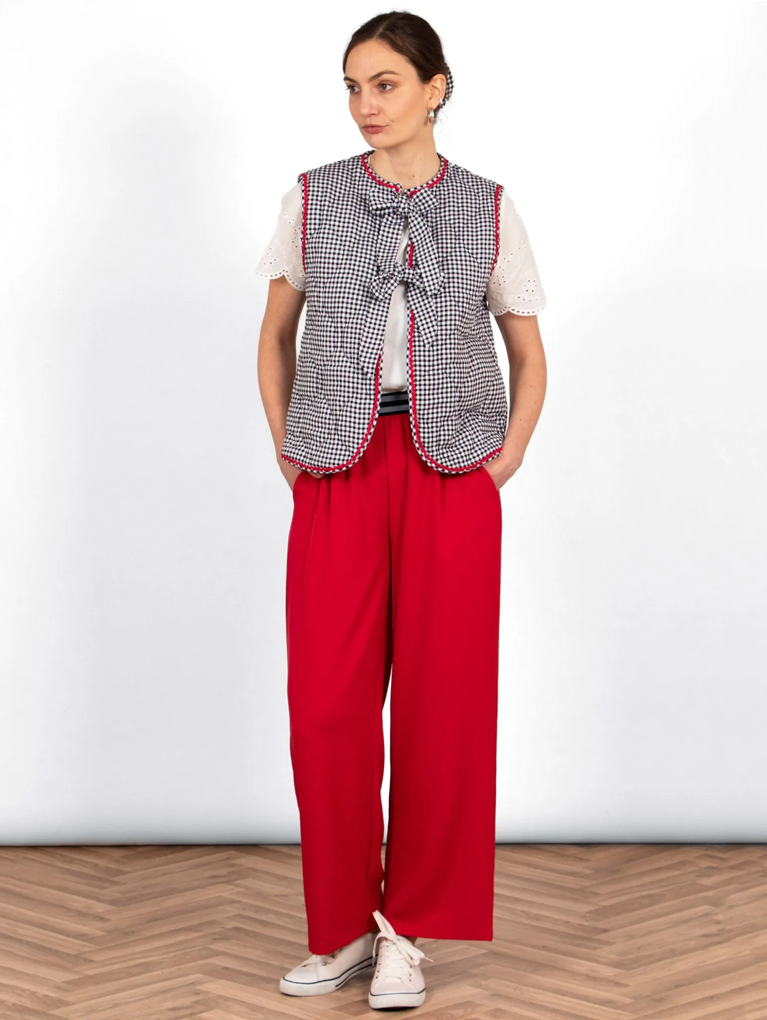 Amber Wide Leg Trousers - Red