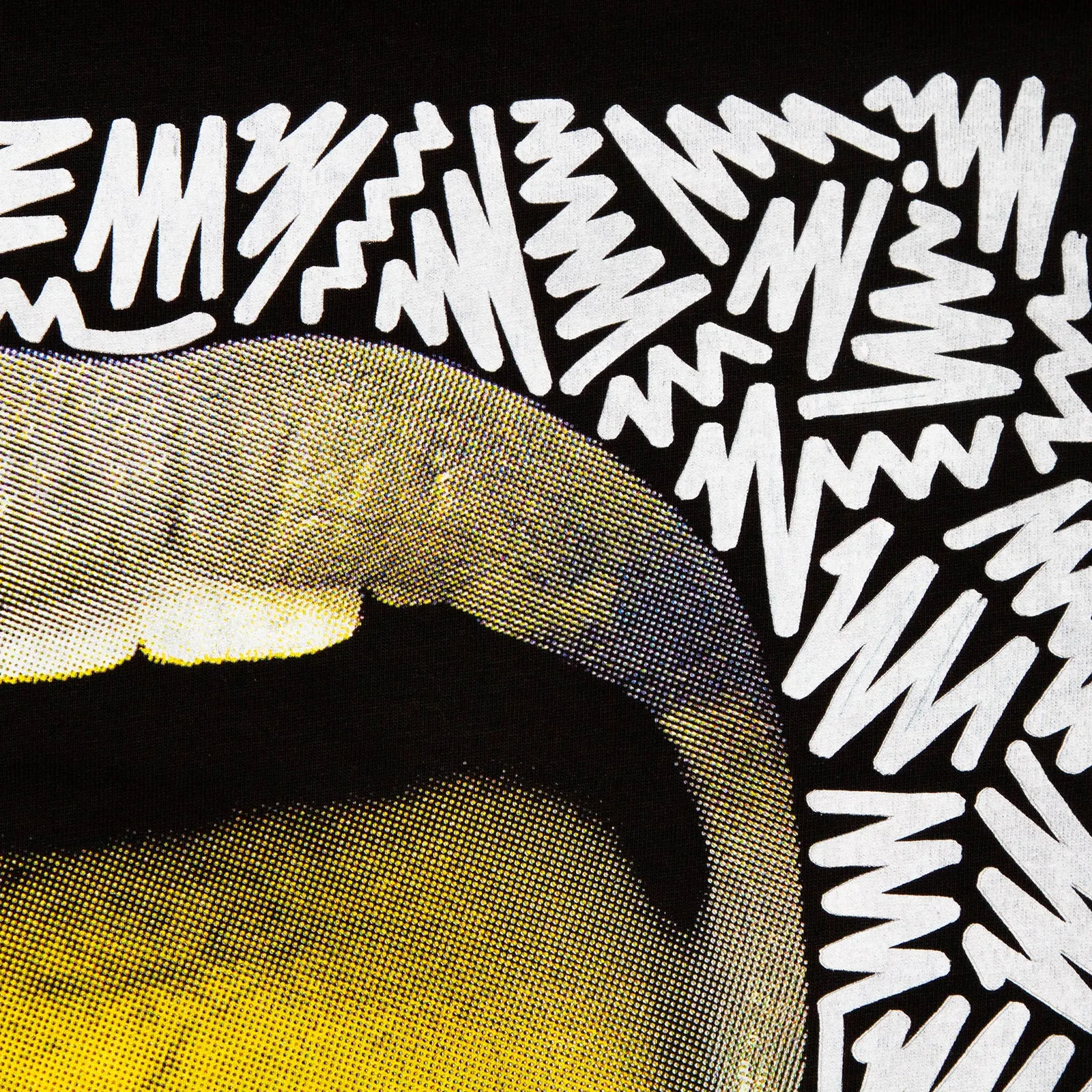 Doodle Acid Drop Front Print - Tshirt - Black