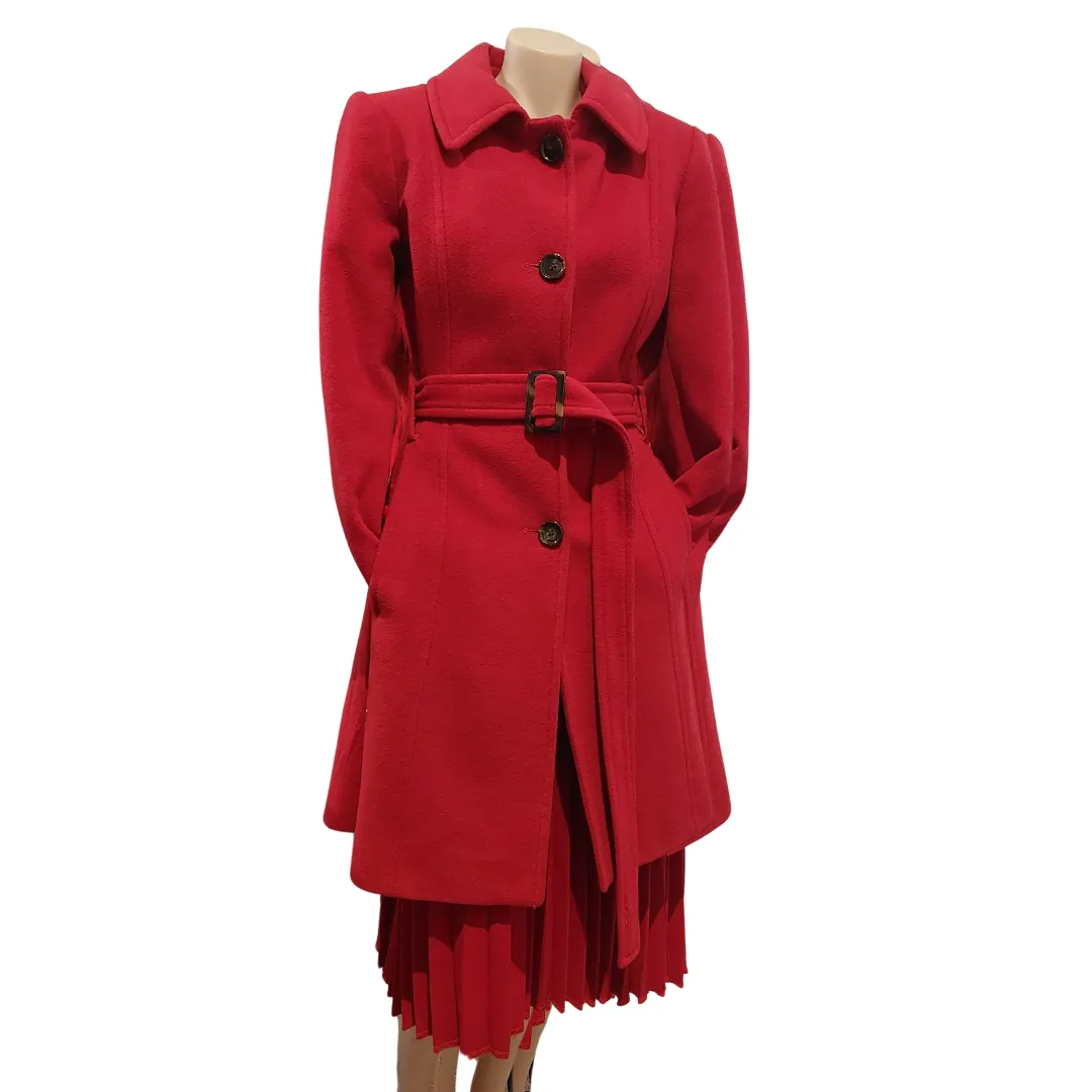 Federation red pleated skirt, size 8