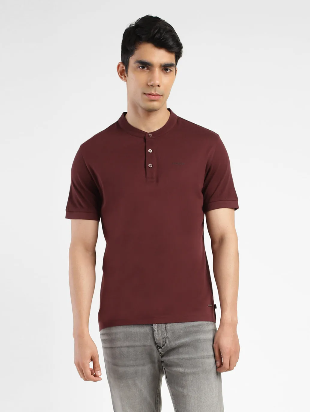 Men's Solid Henley T-Shirt