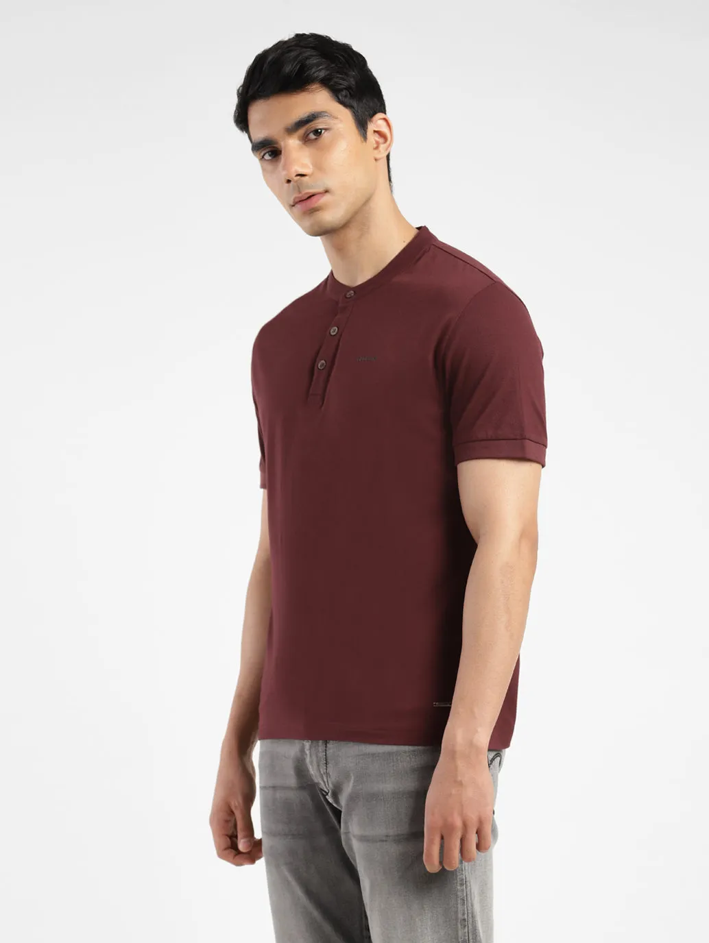 Men's Solid Henley T-Shirt