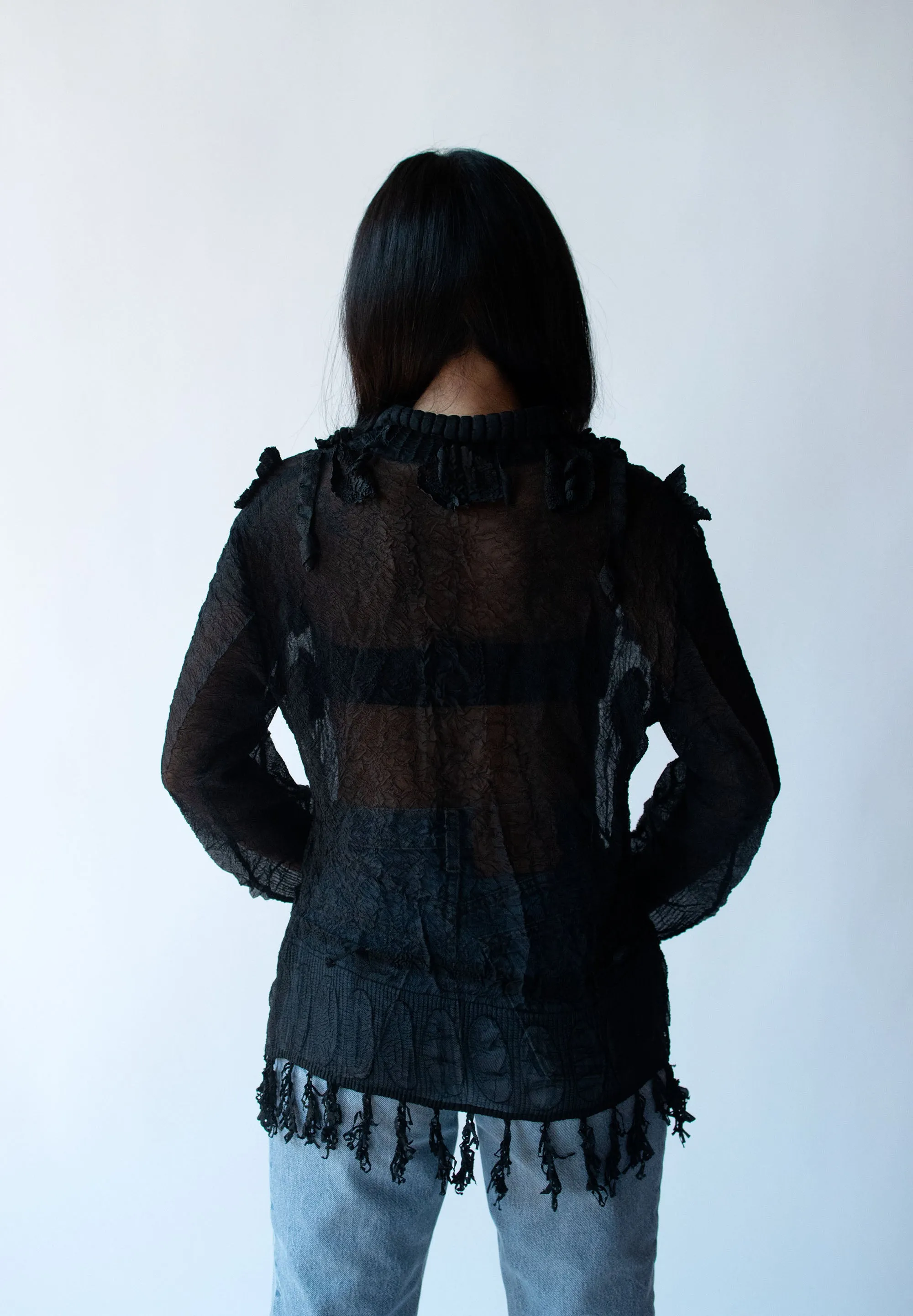 Pleated Black Shirt | Yoshiki Hishinuma