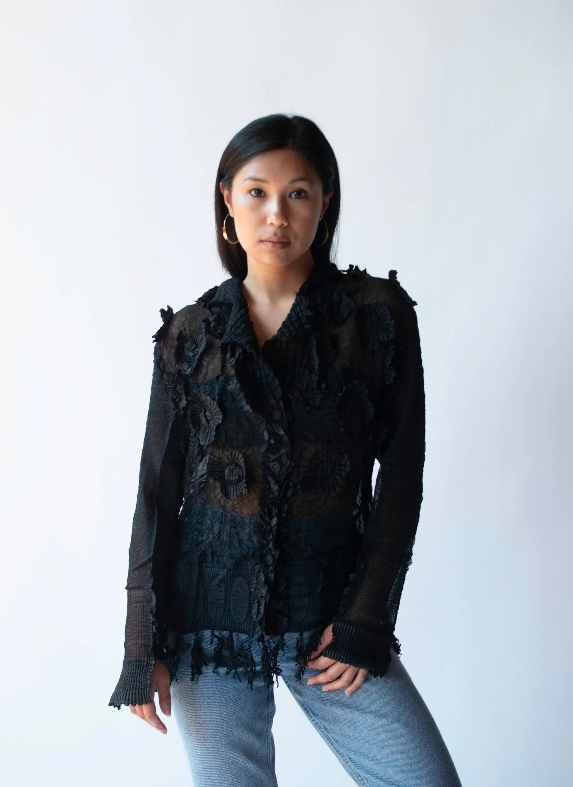 Pleated Black Shirt | Yoshiki Hishinuma