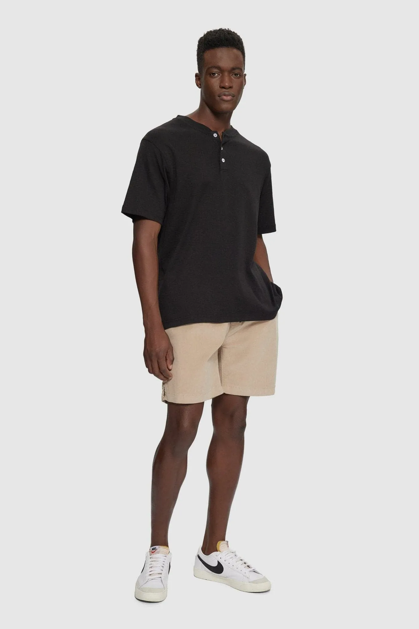 Short Sleeve Slub Henley