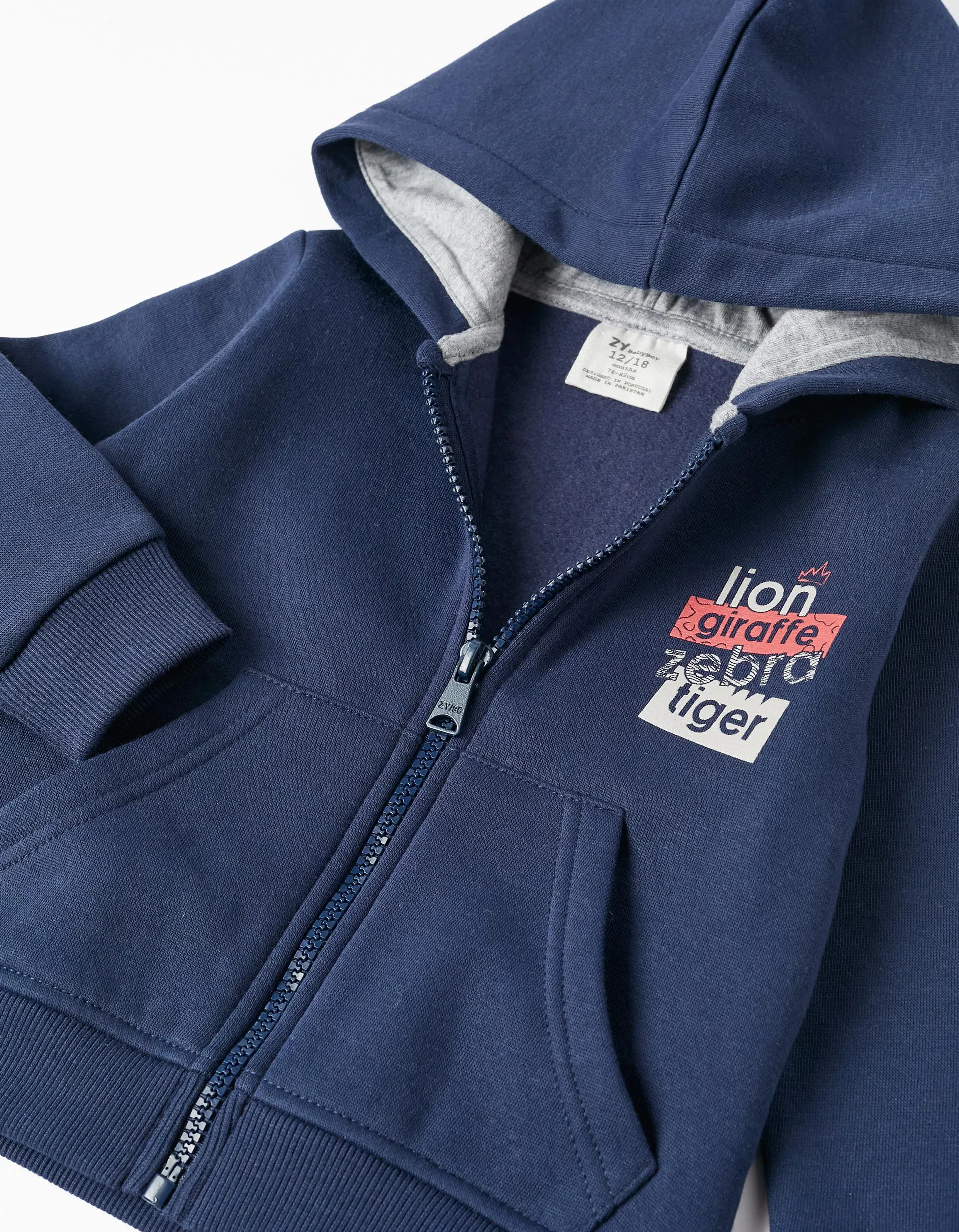 Tracksuit for Baby Boys 'Animals', Blue/Light Grey