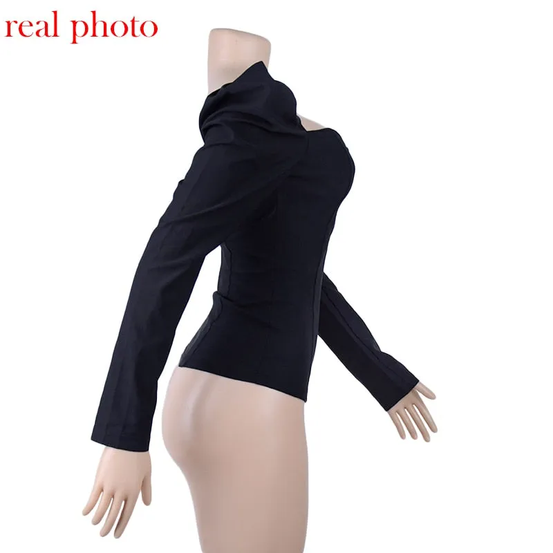 Vintage Style Collar Women Puff Sleeve Shirt