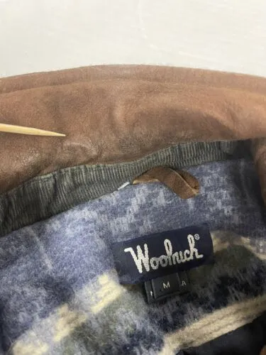 Vintage Woolrich Wool Parka Coat Jacket Size Medium Blue Aztec